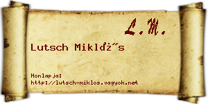 Lutsch Miklós névjegykártya